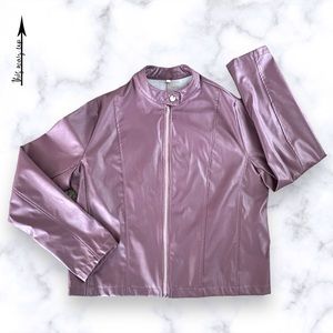 Lightweight Dusty Purple Faux Leather Jacket